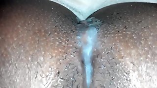cum dripping out of my wifes gaping pussy